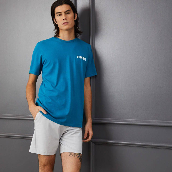 G/FORE MEN'S GRADIENT CIRCLE G'S COTTON TEE SHIRT - PETROL