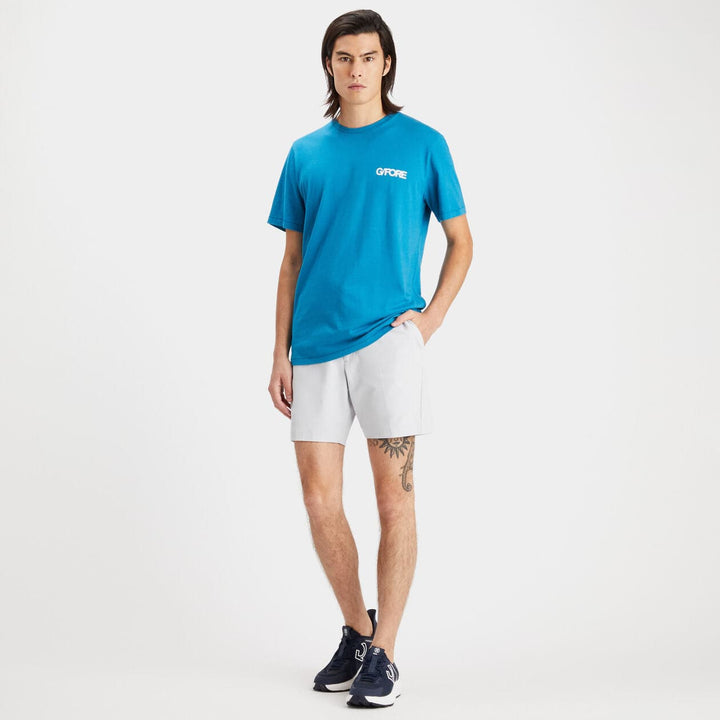 G/FORE MEN'S GRADIENT CIRCLE G'S COTTON TEE SHIRT - PETROL