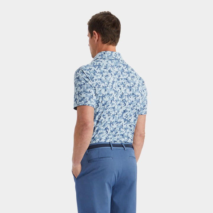 G/FORE MEN'S MAPPED ICON CAMO TECH MODERN COLLAR POLO - FJORD