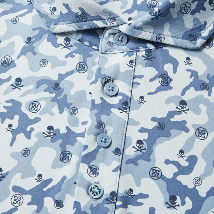 G/FORE MEN'S MAPPED ICON CAMO TECH MODERN COLLAR POLO - FJORD