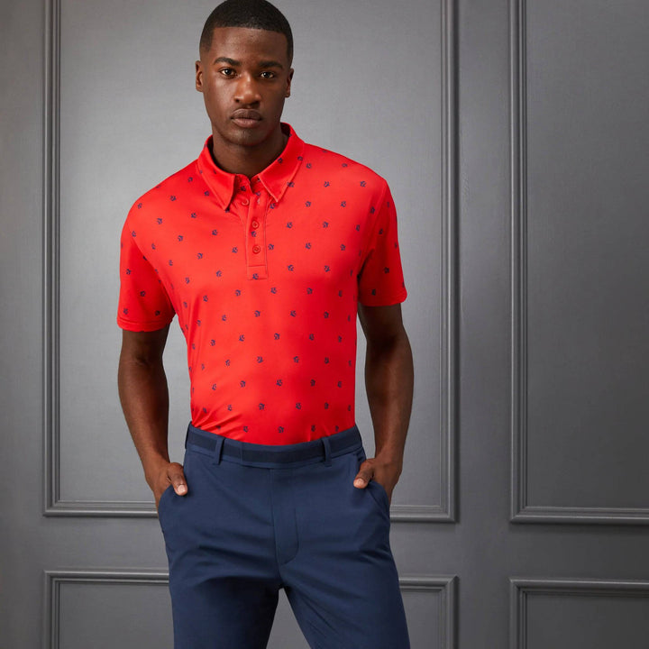 G/FORE MEN'S MINI G'S TECH JERSEY POLO - POPPY