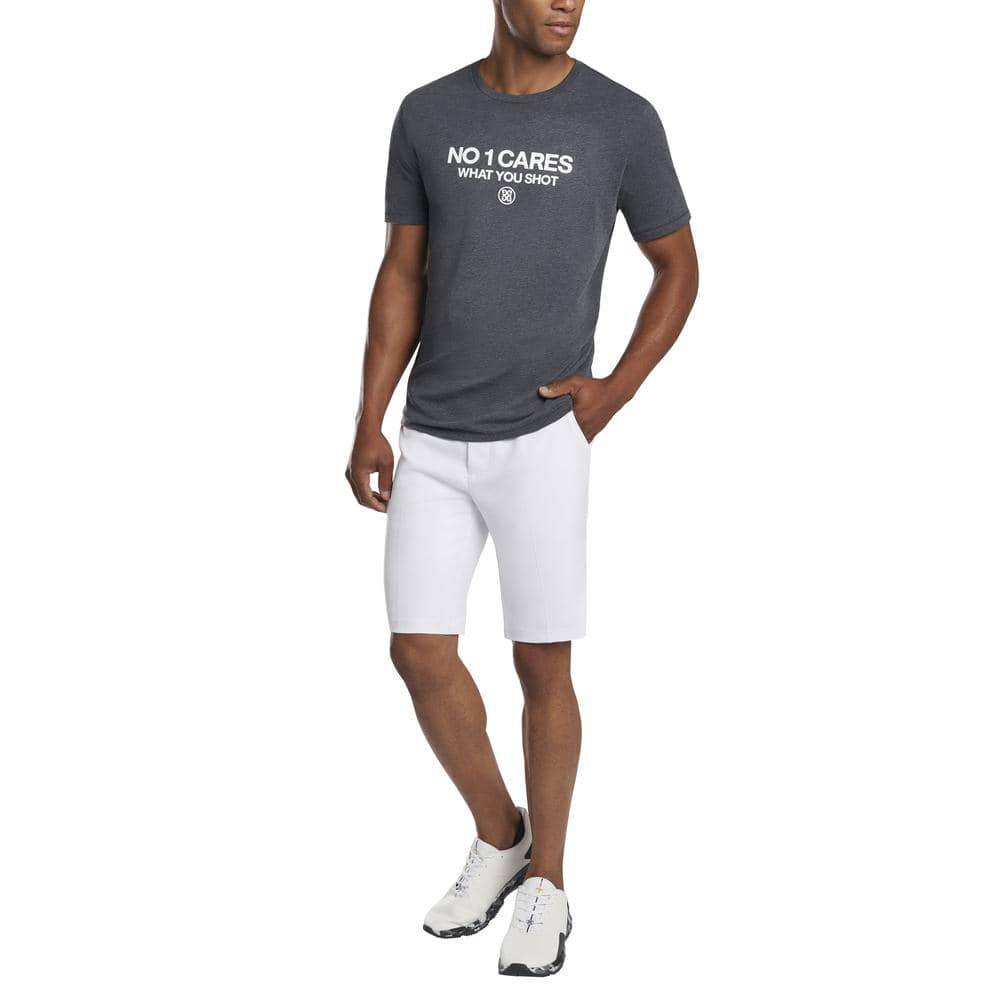 G/FORE MEN'S NO 1 CARES TEE SHIRT - CHARCOAL HEATHER GREY