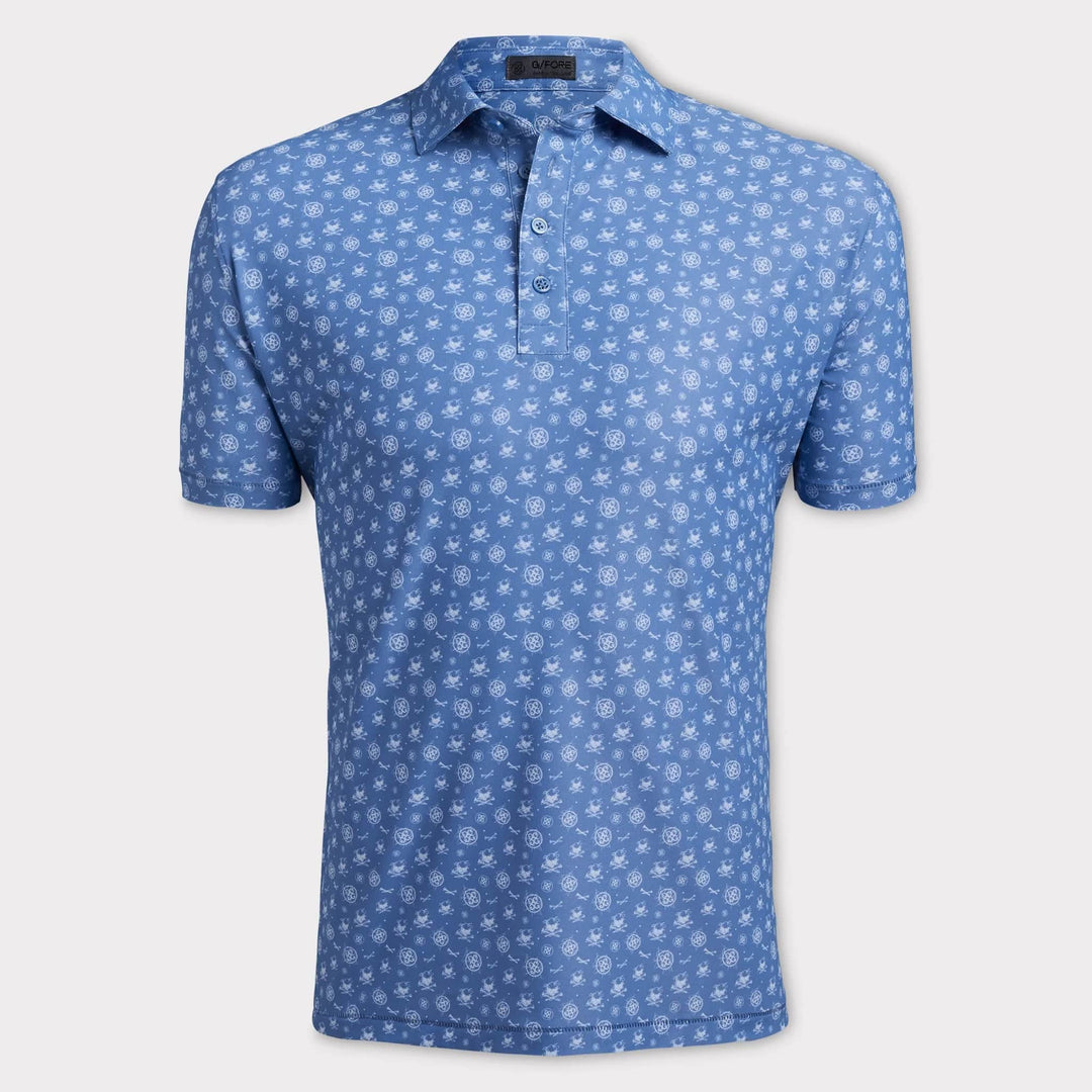 G/FORE MEN'S SKULL & T'S TECH PIQUE POLO - COLONY BLUE