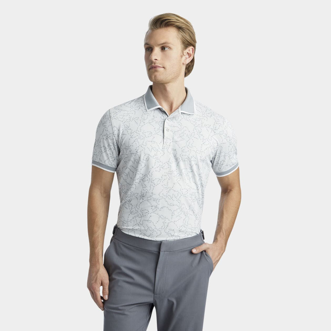 G/FFORE MEN'S STAR DUST BANDED SLEEVE TECH POLO - NIMBUS