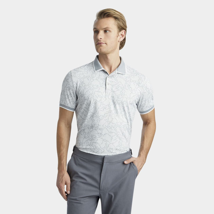 G/FFORE MEN'S STAR DUST BANDED SLEEVE TECH POLO - NIMBUS