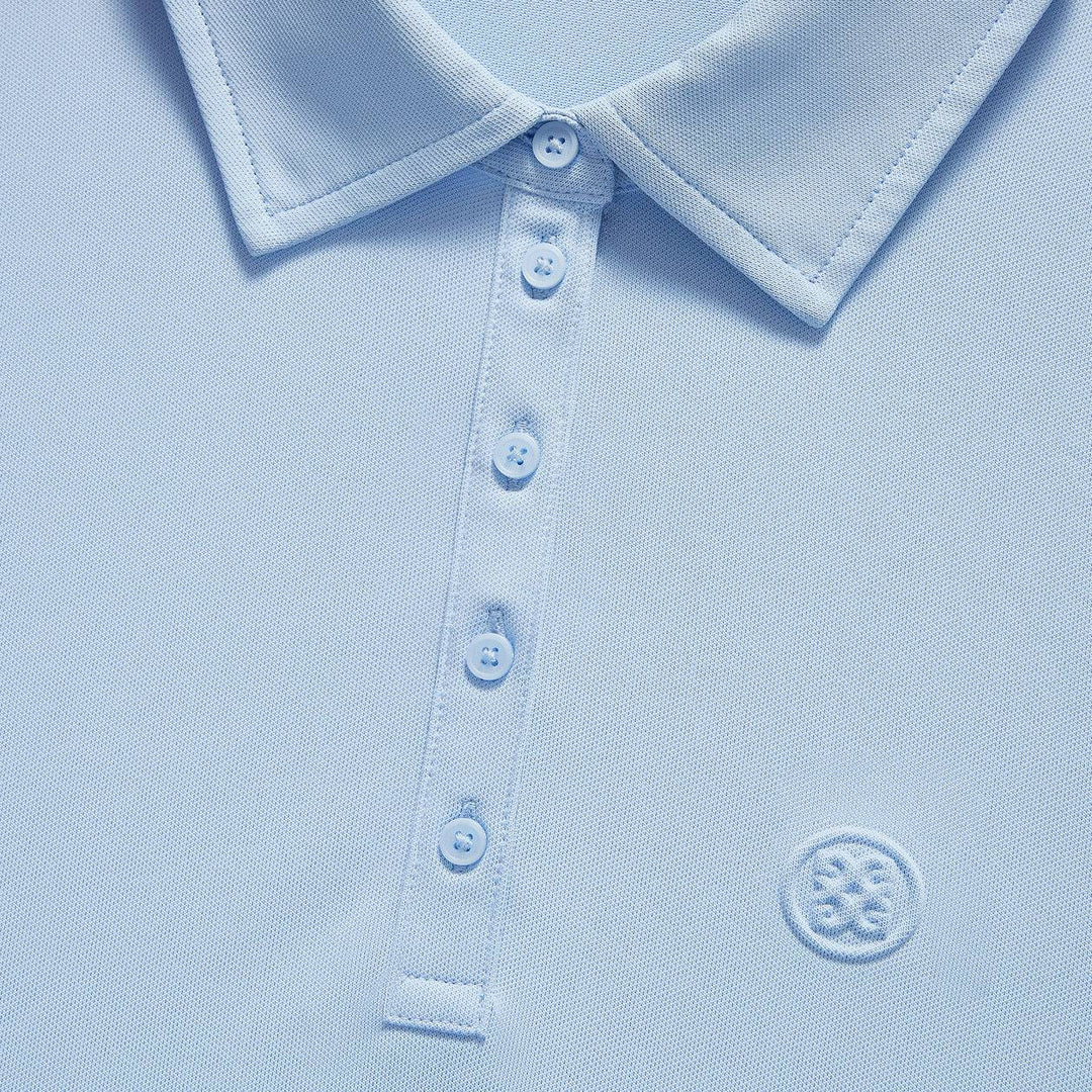 G/FORE WOMEN'S LTD EDTION EMBOSSED LOGO TECH PIQUE POLO - SKY