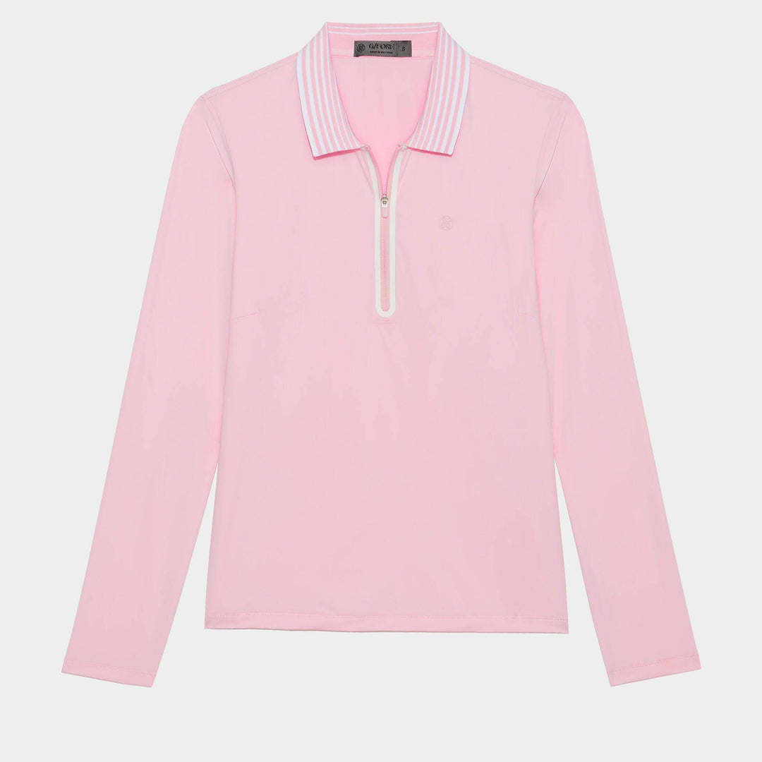 G/Fore Womens Featherweight Silky 1/4 Zip Long Sleeve Polo - BLUSH