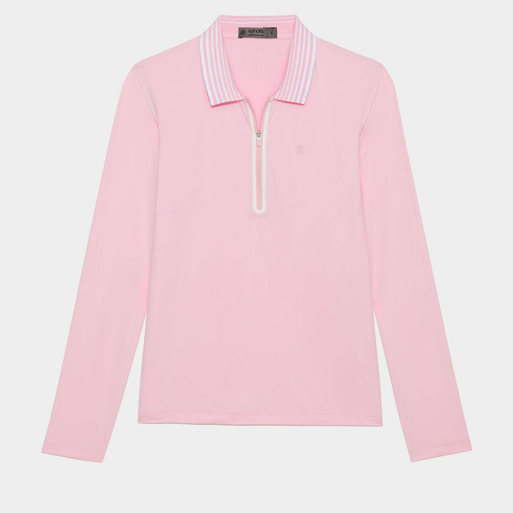 G/Fore Womens Featherweight Silky 1/4 Zip Long Sleeve Polo - BLUSH