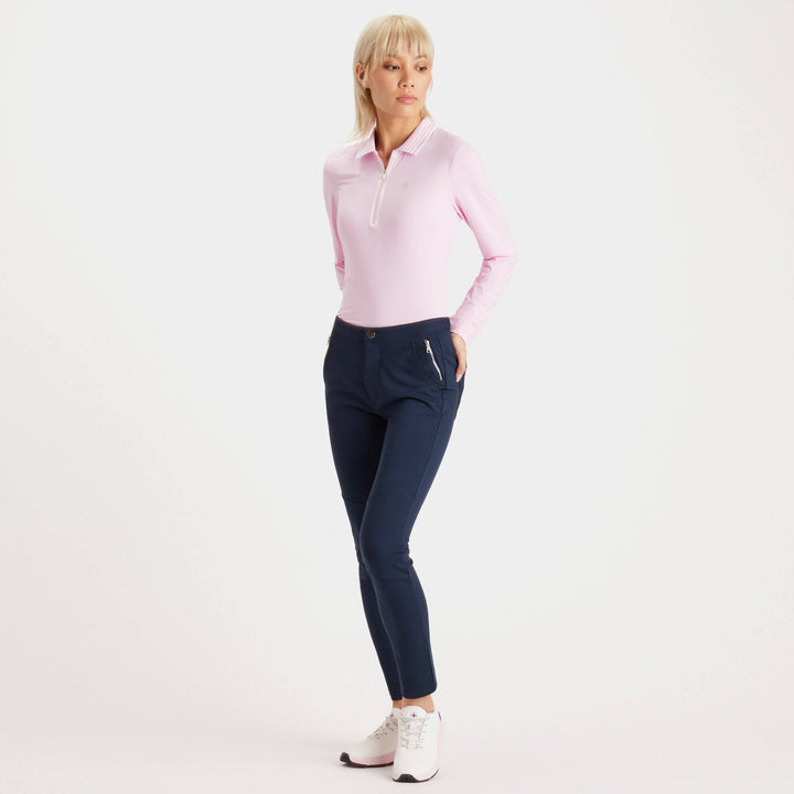 G/Fore Womens Featherweight Silky 1/4 Zip Long Sleeve Polo - BLUSH
