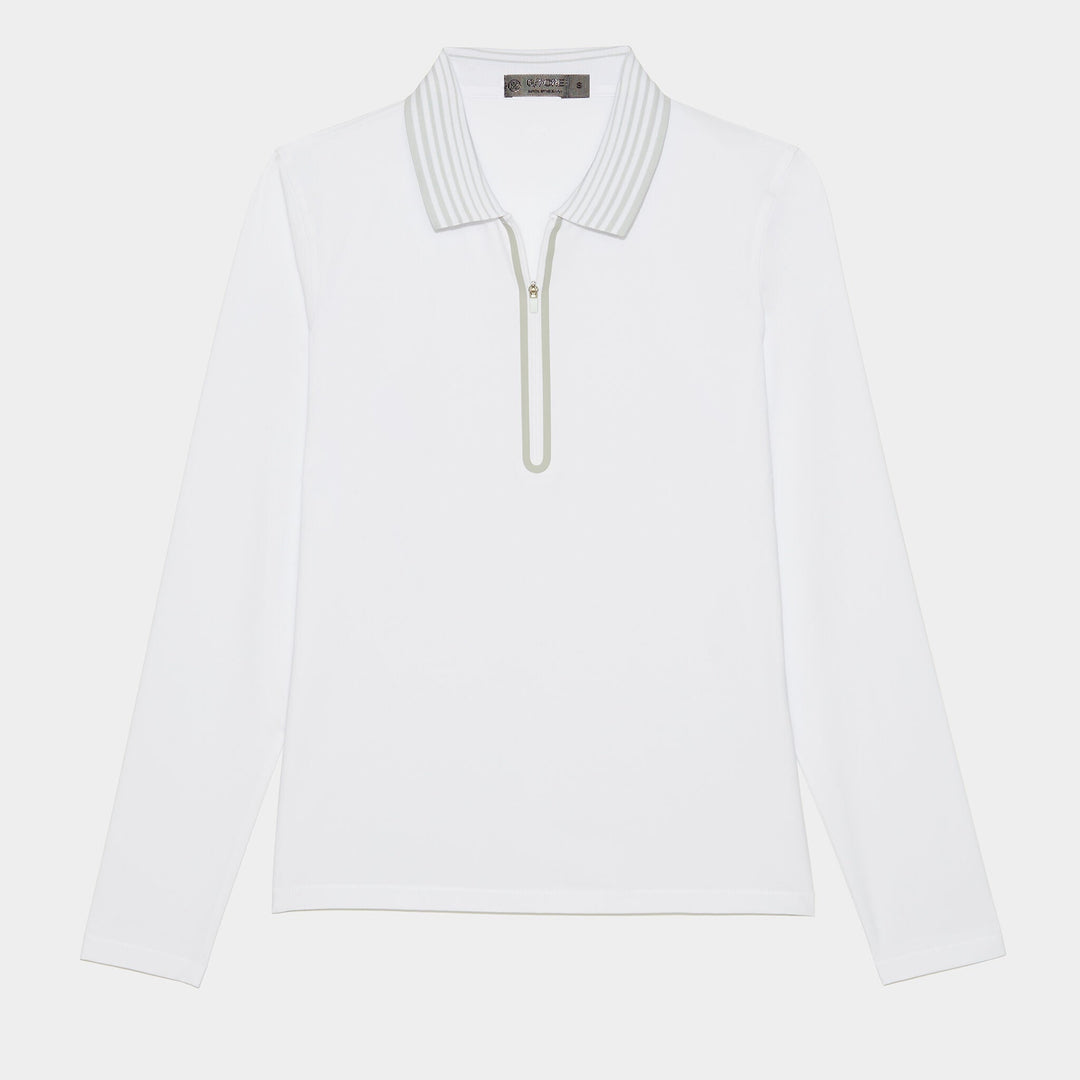G/Fore Womens Featherweight Silky 1/4 Zip Polo - SNOW