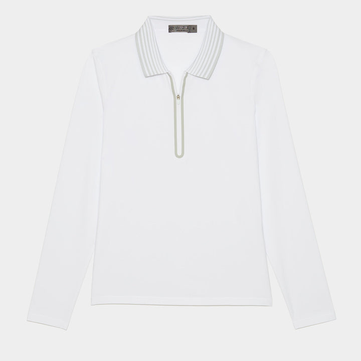 G/Fore Womens Featherweight Silky 1/4 Zip Polo - SNOW