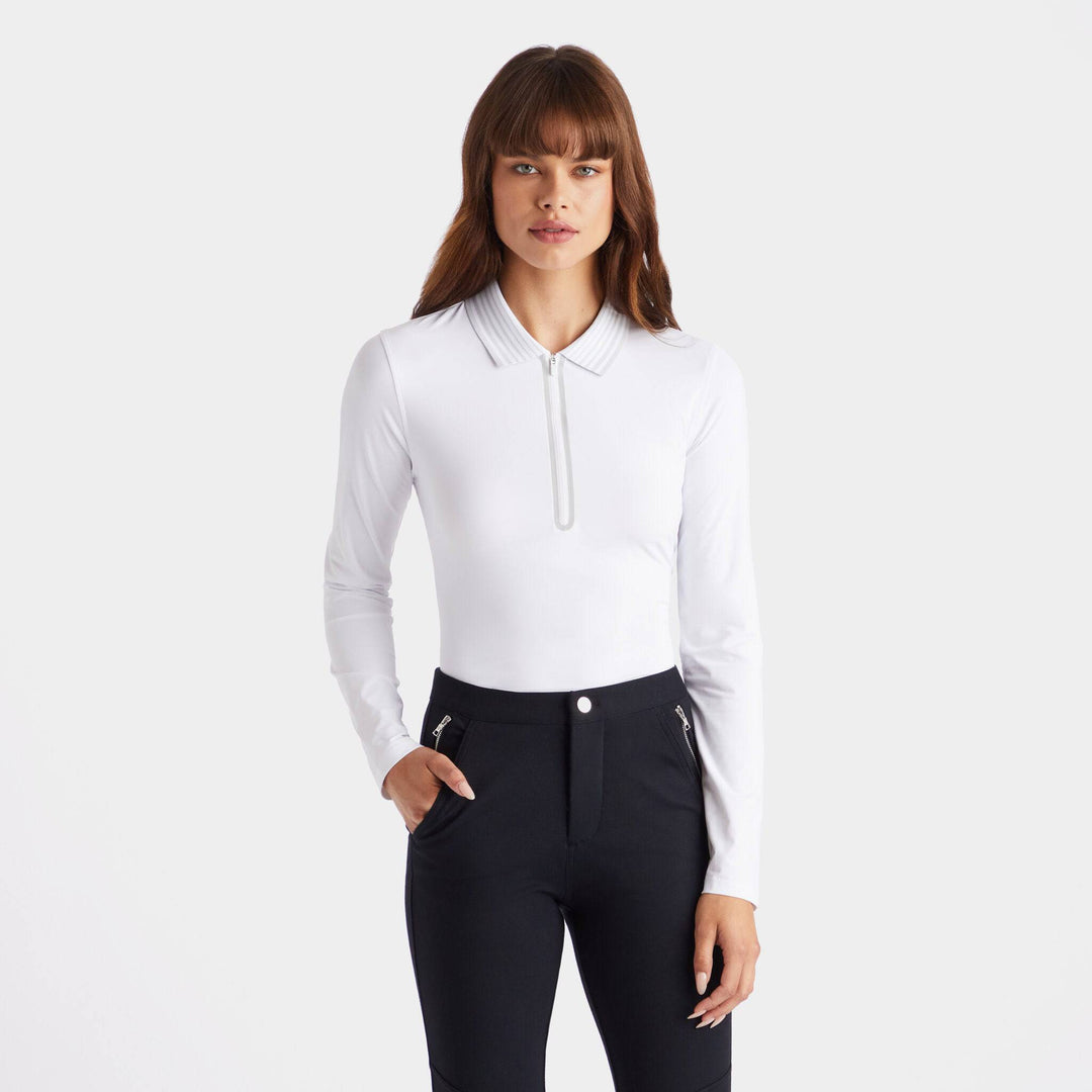 G/Fore Womens Featherweight Silky 1/4 Zip Polo - SNOW