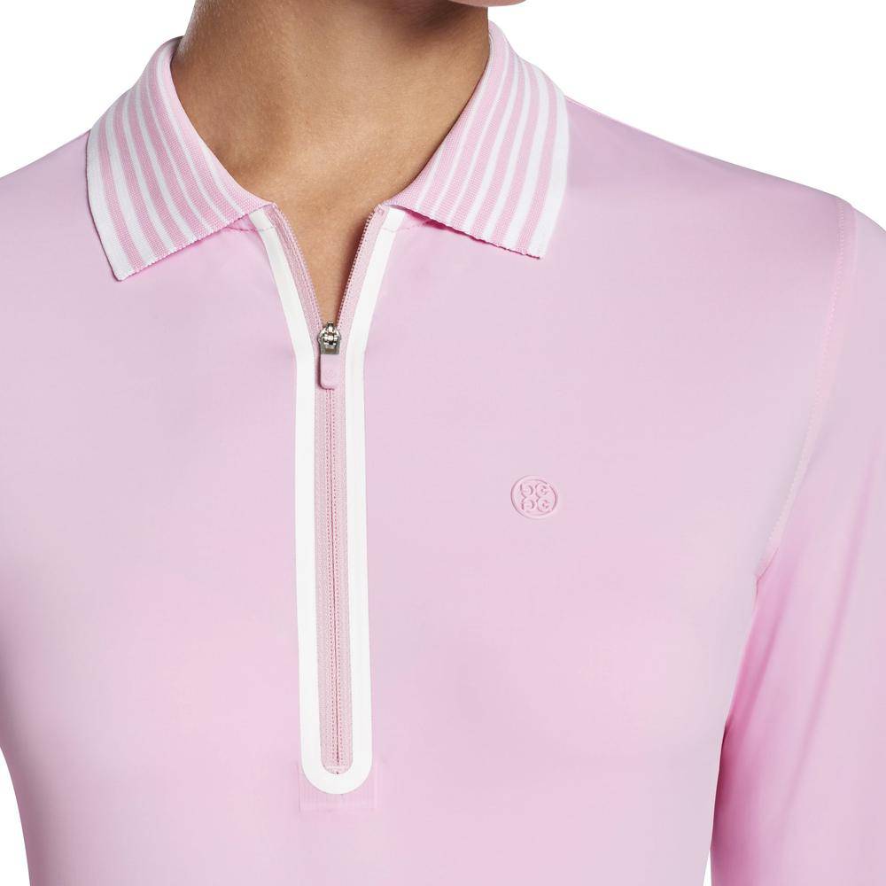 G/FORE WOMEN'S FEATHERWEIGHT ZIP LONG SLEEVE POLO - LILAC