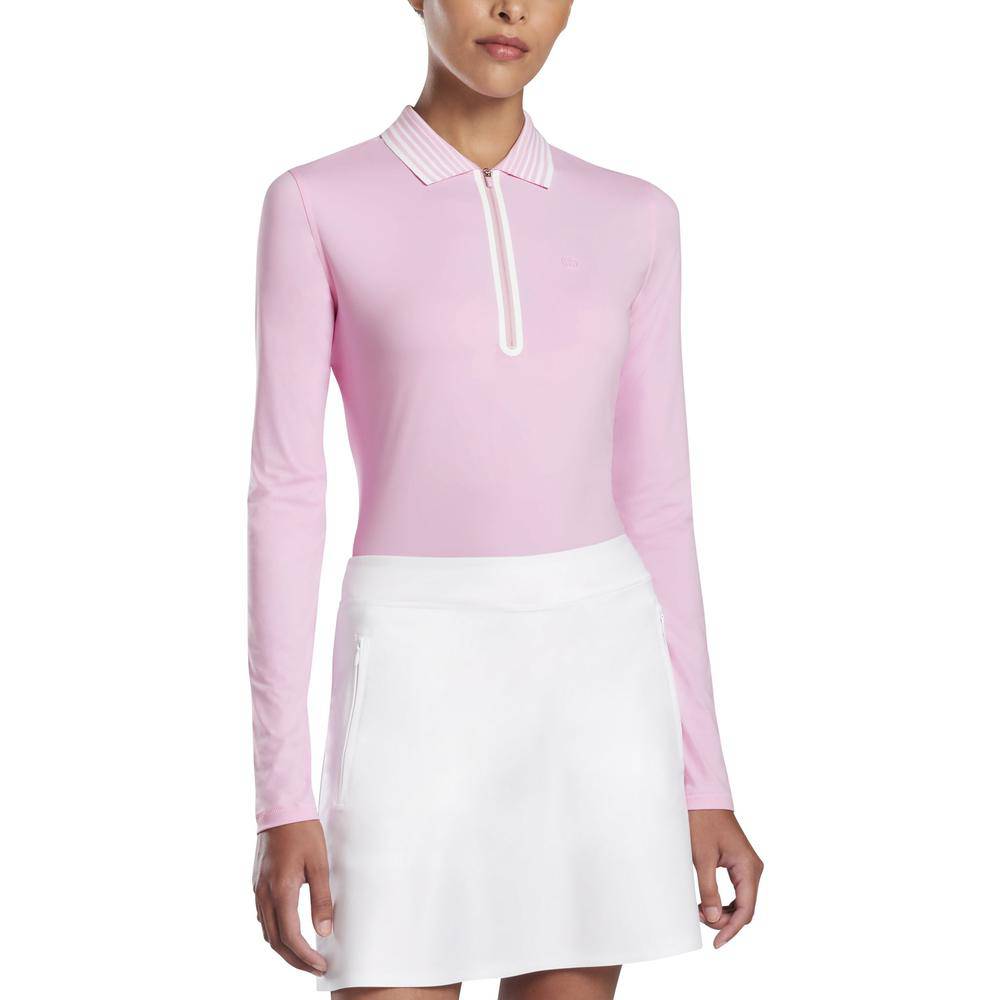 G/FORE WOMEN'S FEATHERWEIGHT ZIP LONG SLEEVE POLO - LILAC