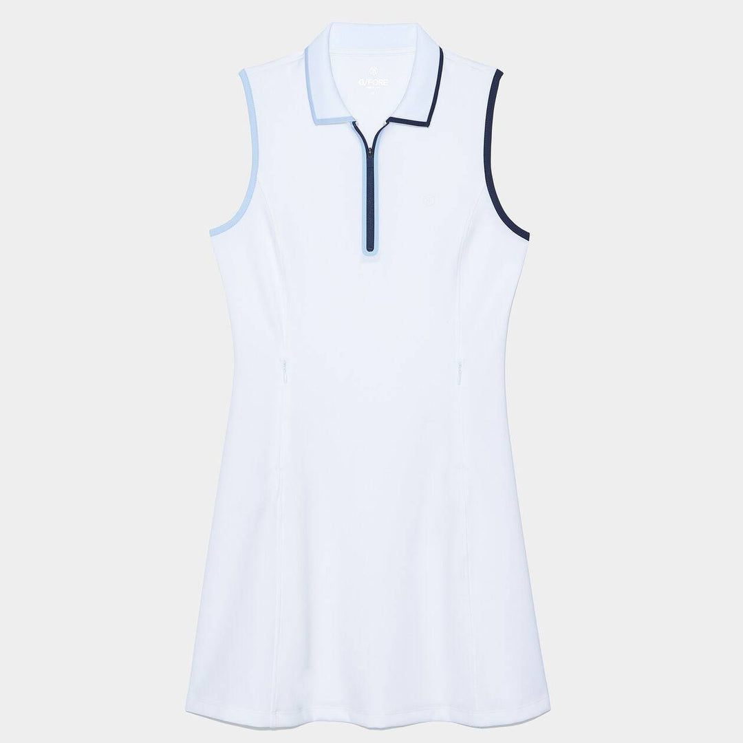 G/Fore Womens Nylon Quarter Zip Sleeveless Polo Dress - SNOW