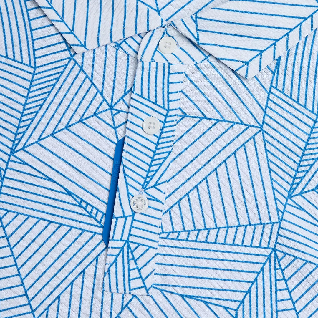 G/FORE MEN'S GEOMETRIC TECH PIQUÉ PERFORMANCE POLO - LISBON
