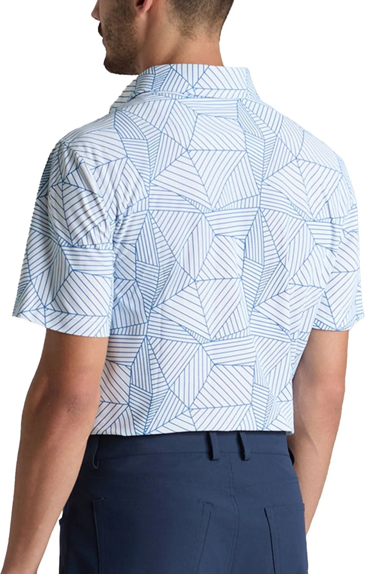 G/FORE MEN'S GEOMETRIC TECH PIQUÉ PERFORMANCE POLO - LISBON