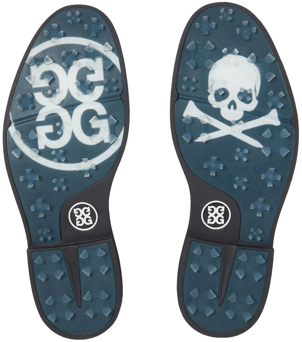 G/FORE MEN'S GALLIVANTER DEBOSSED SKULL & TEES LEATHER GOLF SHOE - SNOW / ONYX