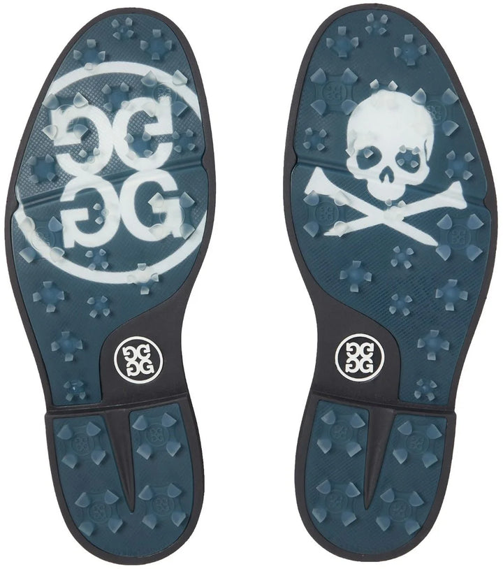 G/FORE MEN'S GALLIVANTER DEBOSSED SKULL & TEES LEATHER GOLF SHOE - SNOW / ONYX