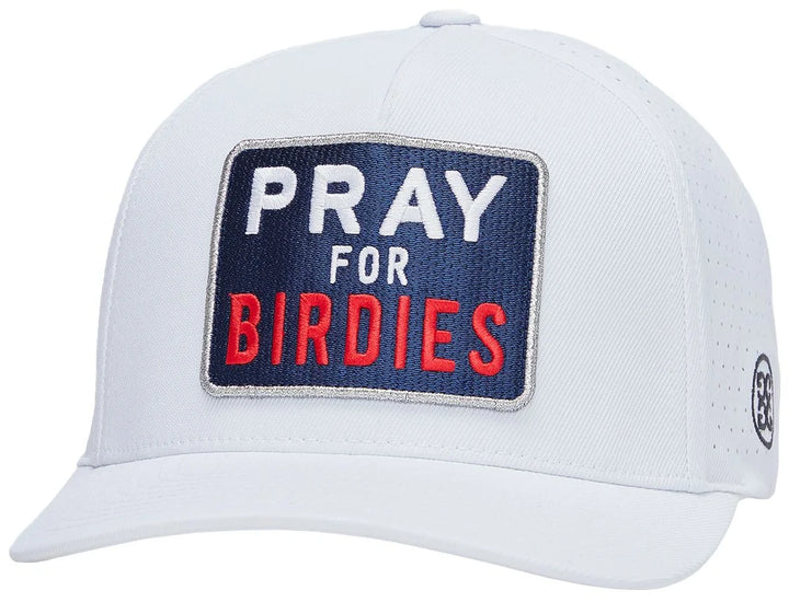G/FORE MEN'S PRAY FOR BIRDIES STRETCH TWILL SNAPBACK HAT - SNOW