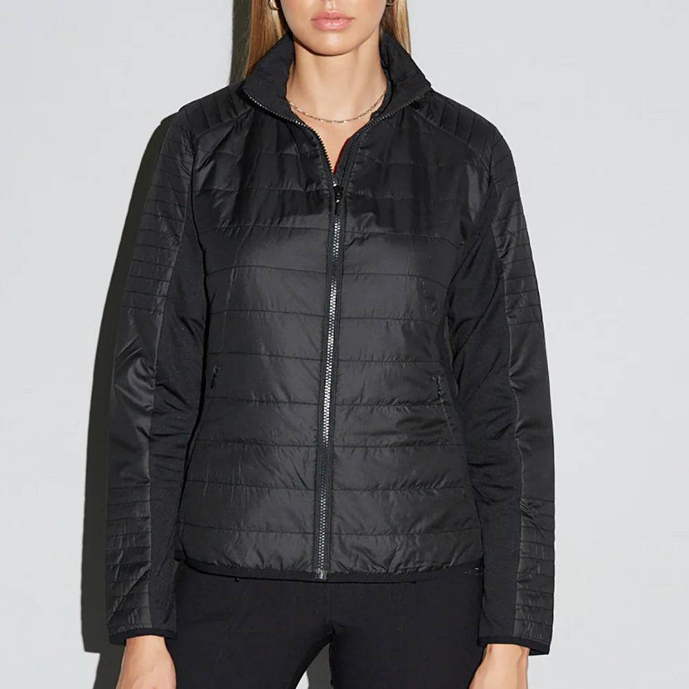 GGblue Womens Halley Quilted Long Sleeve Jacket - BLACK