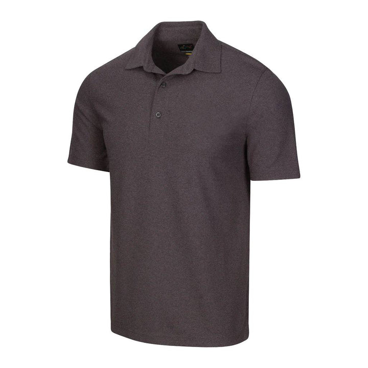 Greg Norman Mens Ultimate Micro Heather Pique Polo - BLACK HEATHER