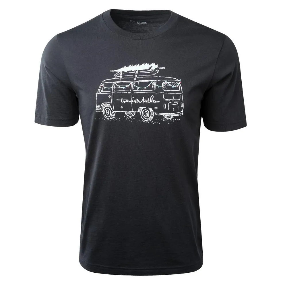 TRAVIS MATHEW MENS CHRISTMAS MISLETOASTED T-SHIRT - BLACK