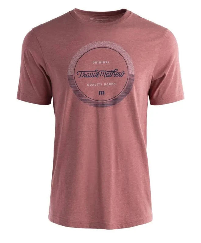 TRAVIS MATHEW MENS BLISS INDEX T-SHIRT - HEATHER RUBY WINE