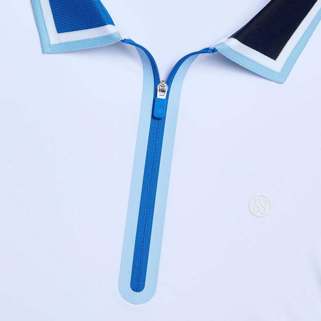 G/FORE WOMENS SILKY TECH NYLON QUARTER ZIP LONG SLEEVE POLO -  SNOW / LISBON