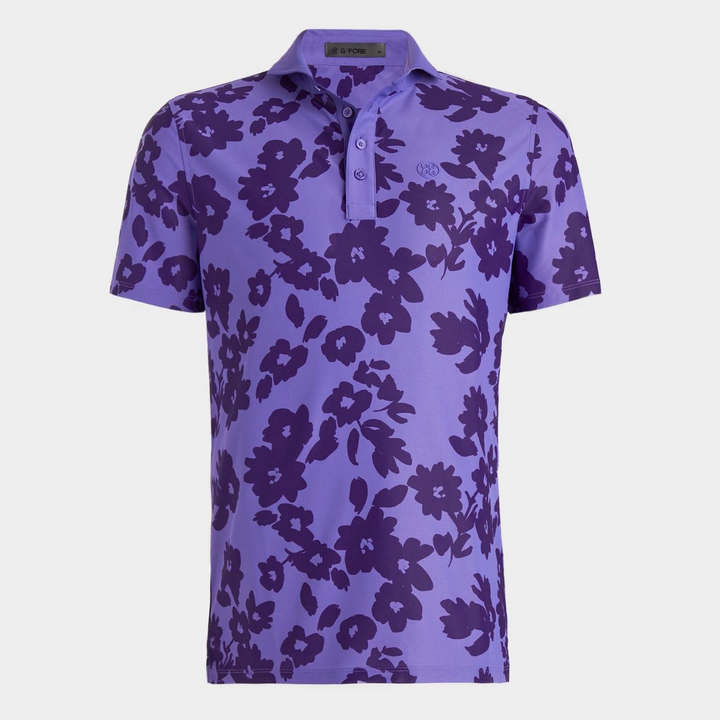 G/FORE MENS CAMO FLORAL TECH PIQUÉ POLO - CANYON