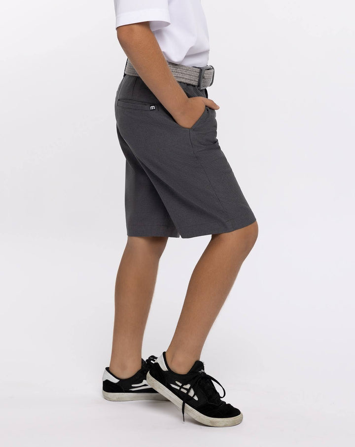 TRAVIS MATHEW YOUTH/JUNIOR SAND HARBOR SHORTS - HEATHER DARK GREY