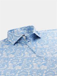 Donald Ross Men's Sport Fit Aiden Paisley Print Polo - SKY / ATLANTIC