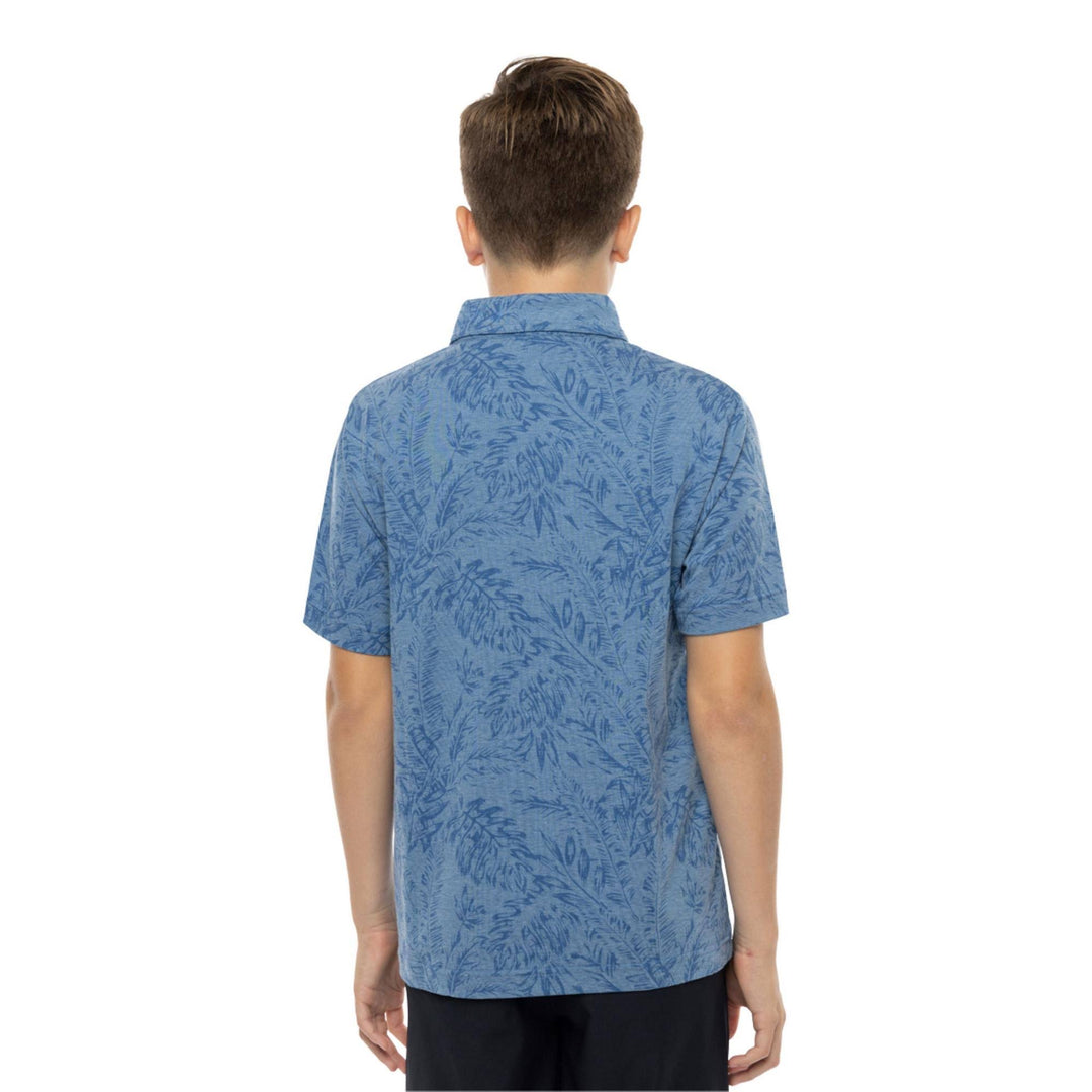 TRAVIS MATHEW YOUTH FOREVER YOUNG POLO - HEATHER MID BLUE