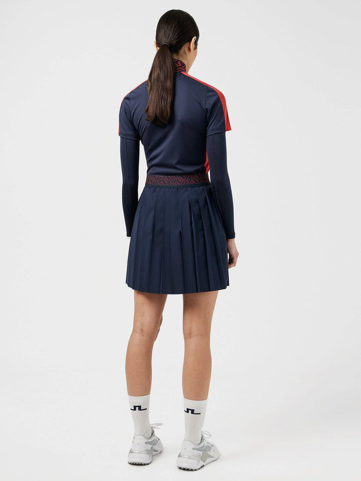 J.Lindeberg Womens Odia Pleated Golf Skirt - JL NAVY