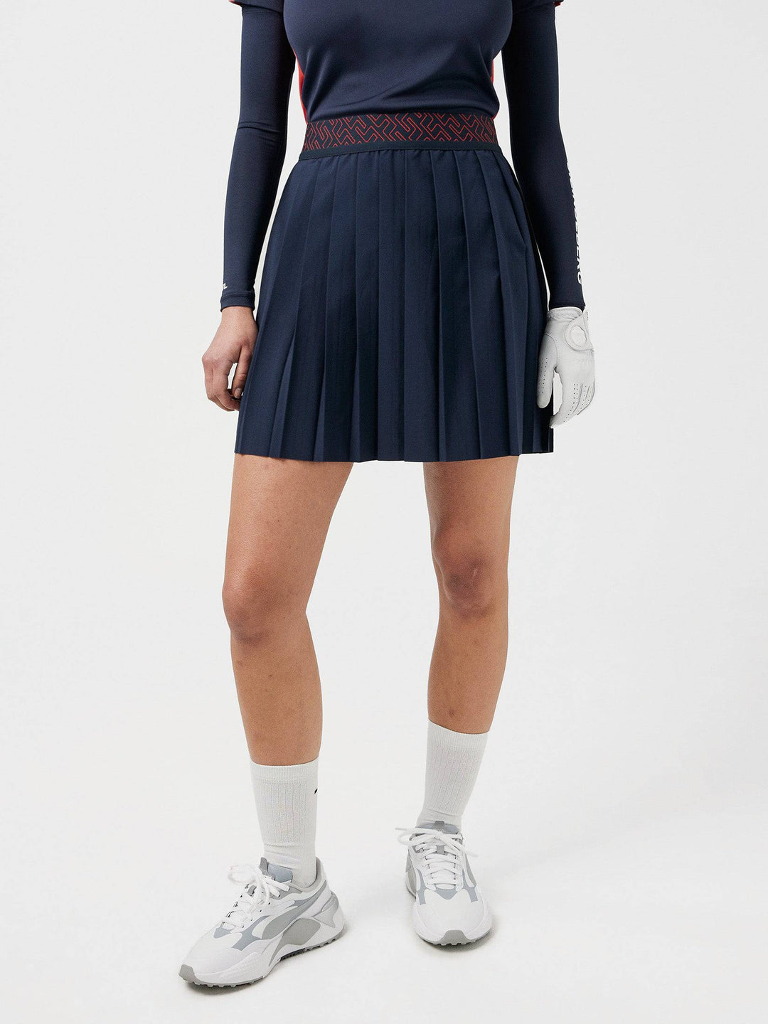 J.Lindeberg Womens Odia Pleated Golf Skirt - JL NAVY