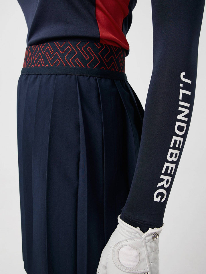 J.Lindeberg Womens Odia Pleated Golf Skirt - JL NAVY