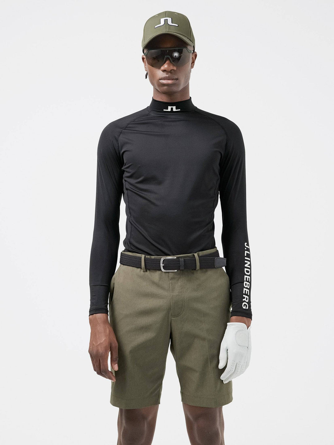 J.Lindeberg Mens Aello Soft Compression Shirt - BLACK