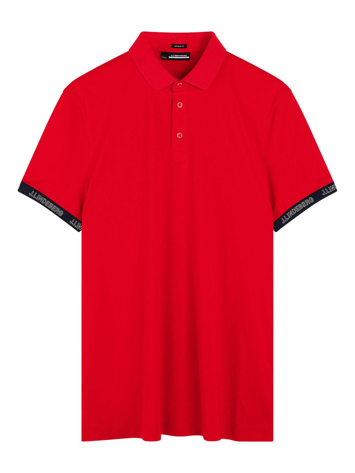 J.Lindeberg Mens Guy Regular Polo - FIERY RED