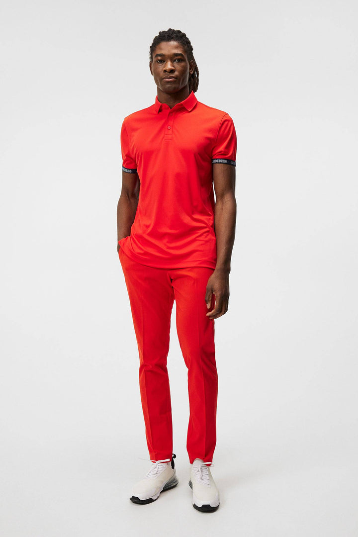 J.Lindeberg Mens Guy Regular Polo - FIERY RED