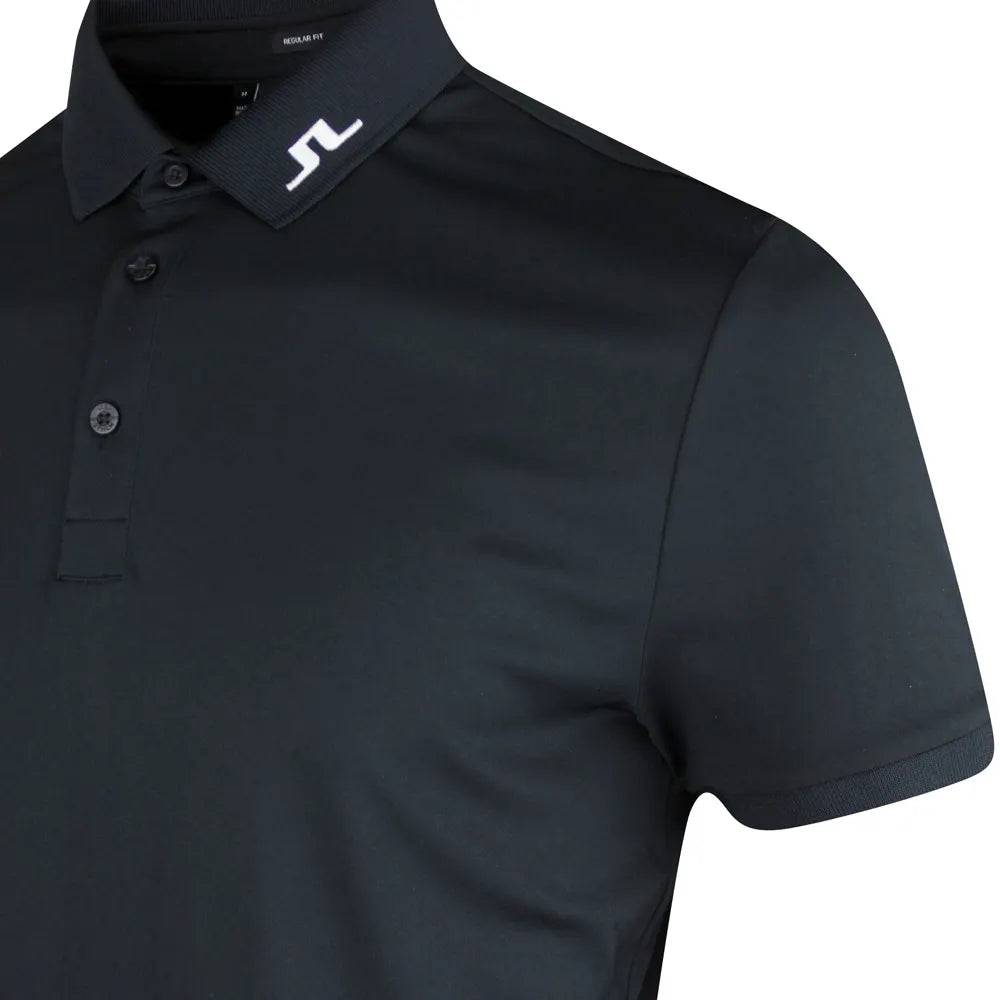 J.Lindeberg Mens Jeff Regular Fit Polo - BLACK