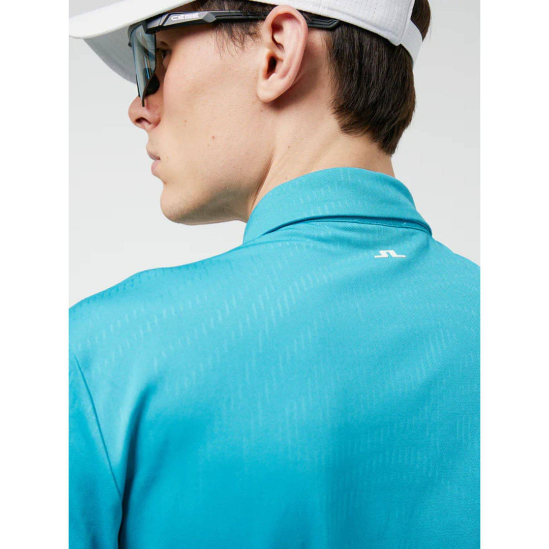 J.Lindeberg Mens Spiral Regular Fit Golf Polo - ENAMEL BLUE