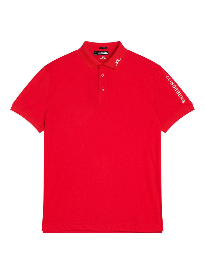 J.Lindeberg Mens Tour Tech Reg Fit Polo - FIERY RED