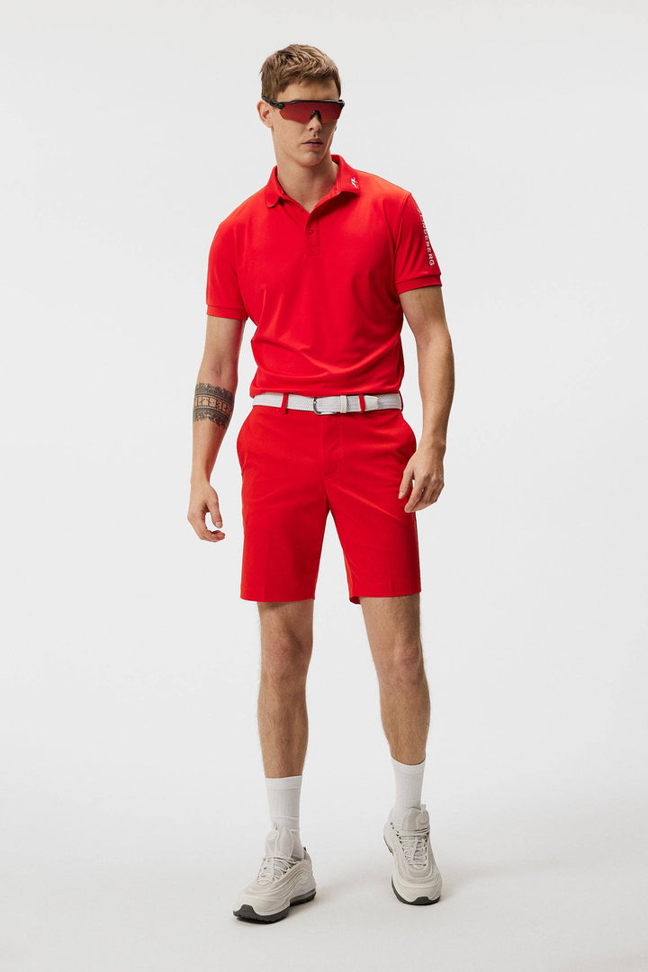 J.Lindeberg Mens Tour Tech Reg Fit Polo - FIERY RED
