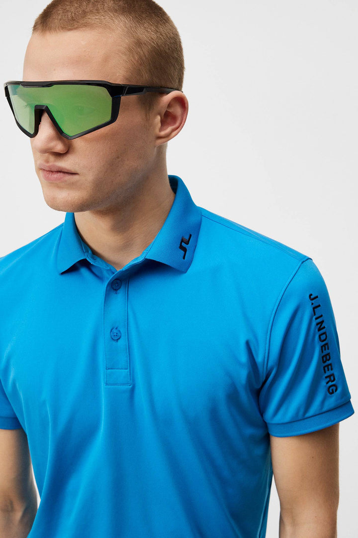 J.Lindeberg Mens Tour Tech Slim Fit Polo - BRILLIANT BLUE
