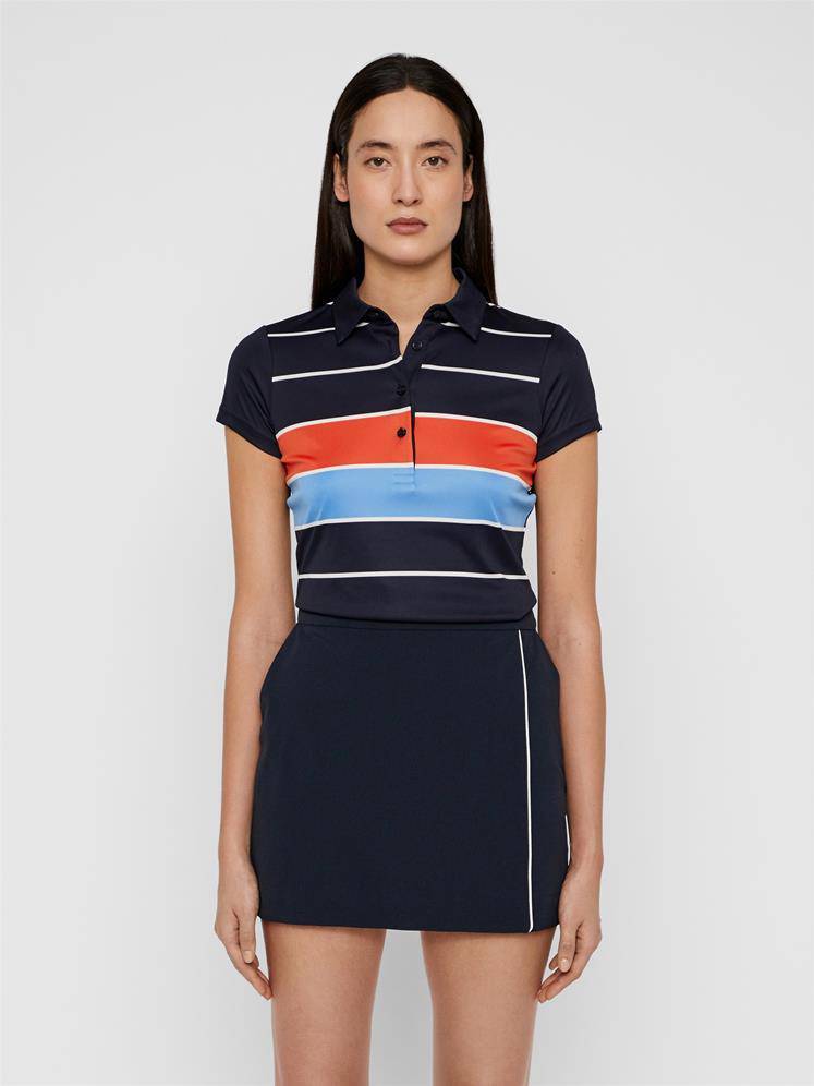 J.Lindeberg Womens ALISSA TX JERSEY GOLF POLO - JL NAVY