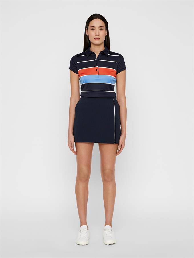 J.Lindeberg Womens ALISSA TX JERSEY GOLF POLO - JL NAVY