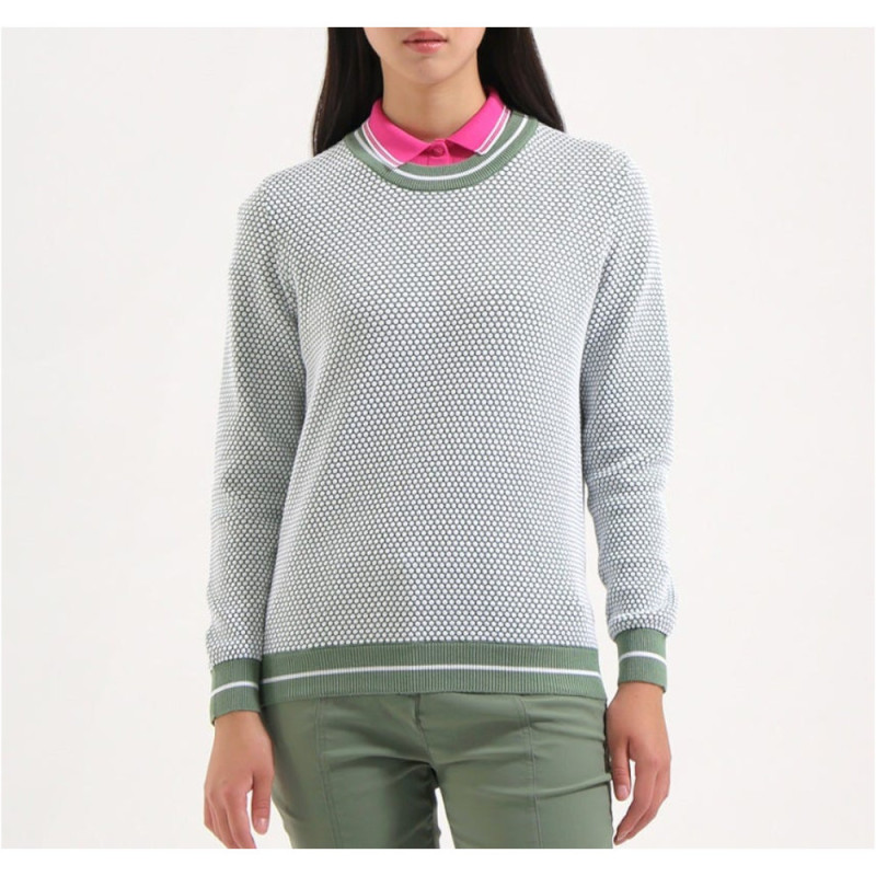 Chervo Women's NEREA Crewneck Sweater - WHITE / VERDE
