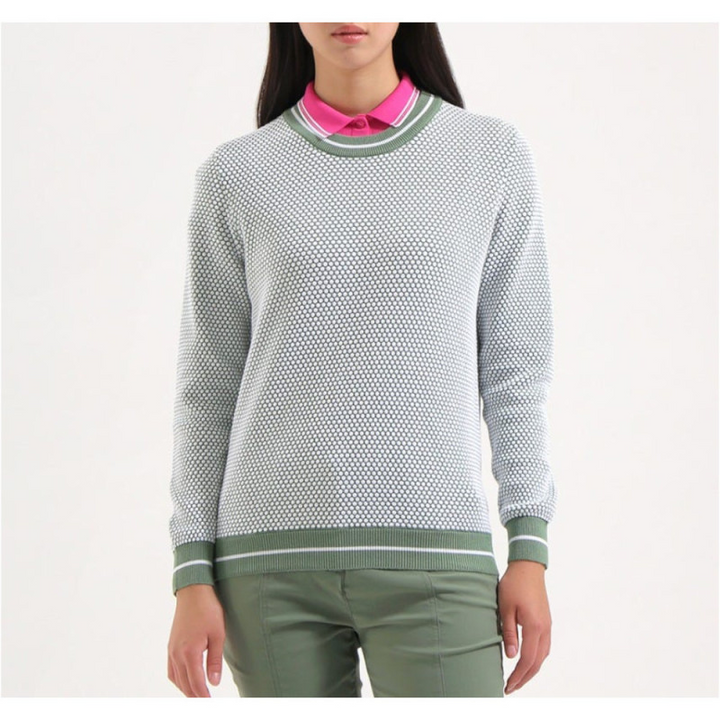 Chervo Women's NEREA Crewneck Sweater - WHITE / VERDE