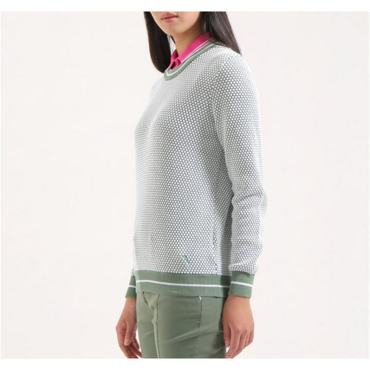 Chervo Women's NEREA Crewneck Sweater - WHITE / VERDE