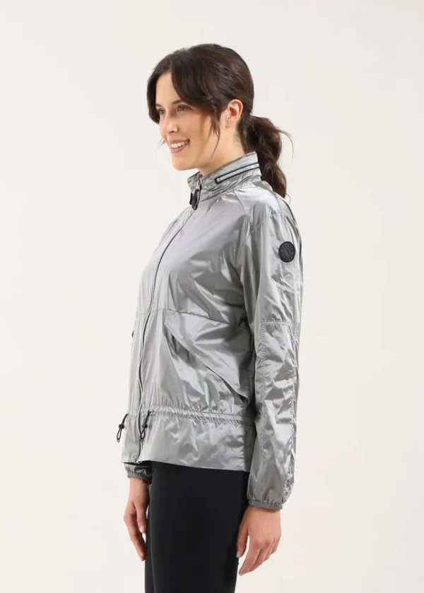 Chervo Women's MANANA Full-Zip Ultralight Hooded Wind Jacket - METALLIC GREY